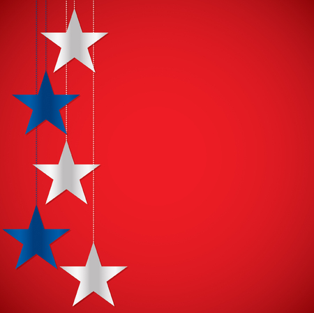 Hanging star Independence Day card in vector format.のイラスト素材