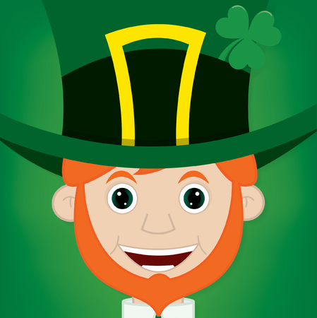 Cute cartoon leprechaun card in vector format.のイラスト素材