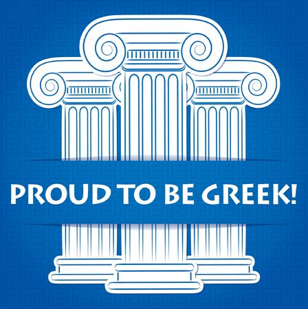 Column Greek Independence Day card in vector format.のイラスト素材