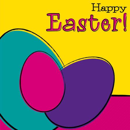 Hand drawn Easter egg card in vector format.のイラスト素材