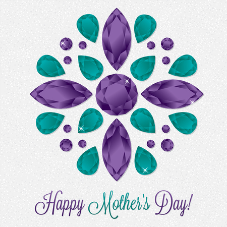 Mother's Day gem card in vector format.のイラスト素材