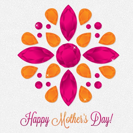 Mother's Day gem card in vector format.のイラスト素材