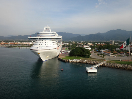 Scene of Puerto Vallarta from a cruise ship. Jalisco, Mexico.の写真素材