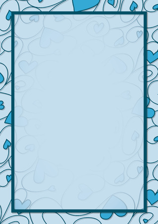 Swirly heart border in vector format.のイラスト素材