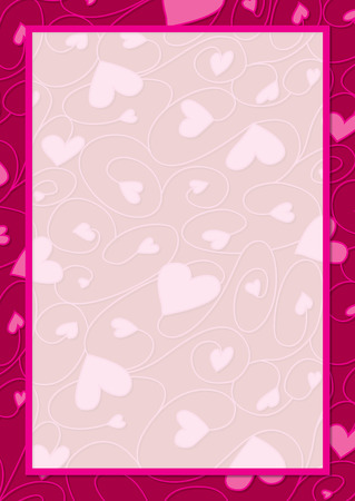 Swirly heart border in vector format.のイラスト素材