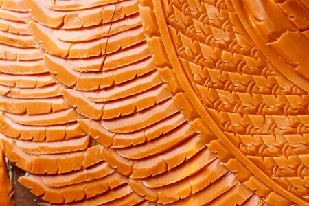 Carving or sculpting for Thai traditional candle parade festival in Ubon Ratchathani, Thailand.の写真素材