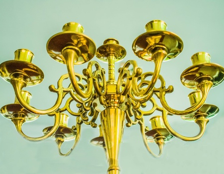 The candlestick made from brass  の写真素材