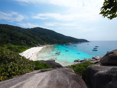 The bird- eye view of  a Similan beach - the heaven on earth.の写真素材
