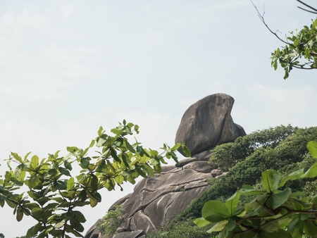 The big rock resembles a sail of a ship.の写真素材
