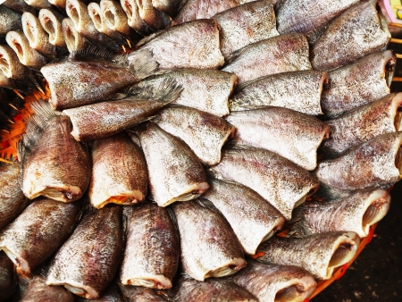 Salted fish is made from freshwater fish species , have delicious taste and is economically important                                                               の写真素材