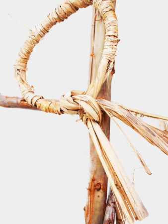 A local technique of tying knot to fasten something.の写真素材