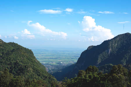 The scenic view of Pha Hee Mountains in the Akha Village Hill Tribe in Mae Sai , Chiangrai Province,...