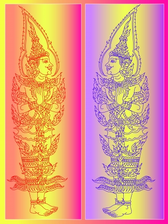 angels pattern doorのイラスト素材