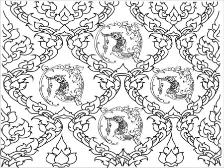 pattern wallpaper Thaiのイラスト素材