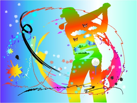 action art golfのイラスト素材
