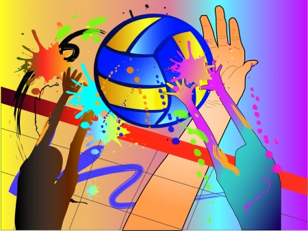 volleyball hitのイラスト素材