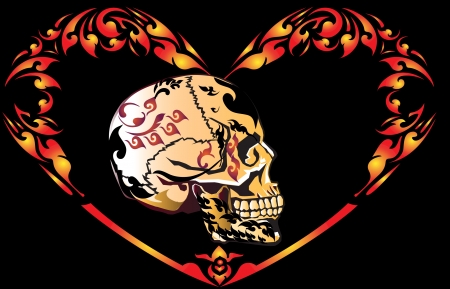 skull and heartのイラスト素材