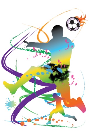 soccer actionのイラスト素材