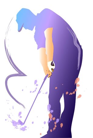 golf swing artのイラスト素材