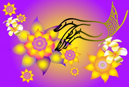 hand line thai classicのイラスト素材