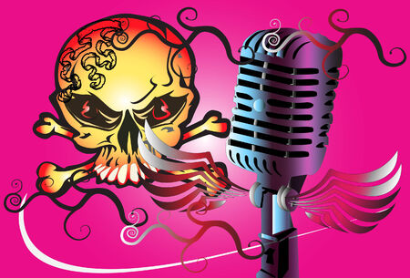 microphone art rockのイラスト素材