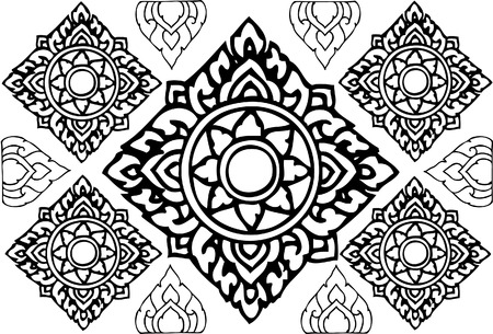 line thai patternsのイラスト素材