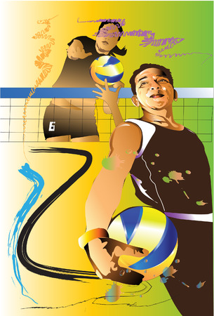 volleyball action sportsのイラスト素材