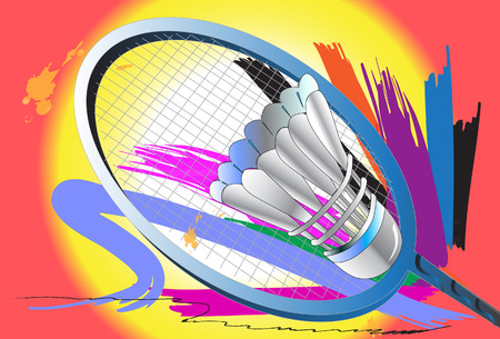 A badminton sport art brush style.のイラスト素材