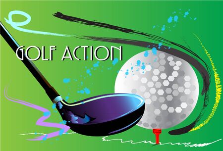 golf action brush style Vector illustration.のイラスト素材