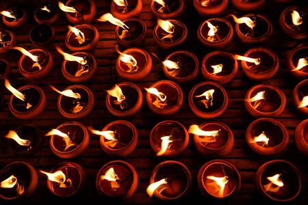 loy krathong festival in north Thailandの写真素材