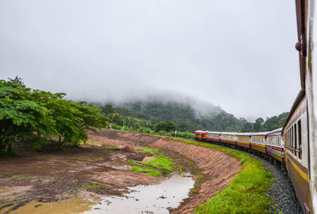landscape in north Thailand by trainのeditorial素材
