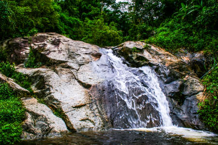 waterfall beautiful nature in north Thailand Travel and relaxの写真素材