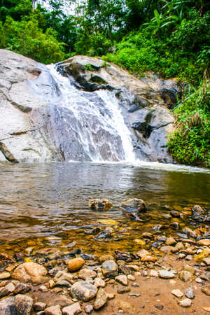 waterfall beautiful nature in north Thailand Travelの写真素材
