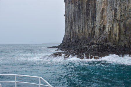 It is a beautiful scenery of an island called Beomseom in Jeju Island, South Korea.の写真素材
