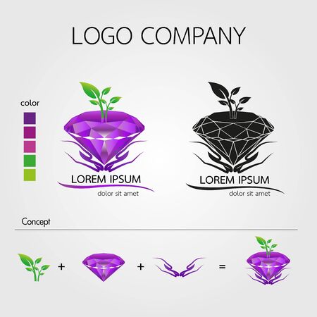 hands gem vector logo designのイラスト素材