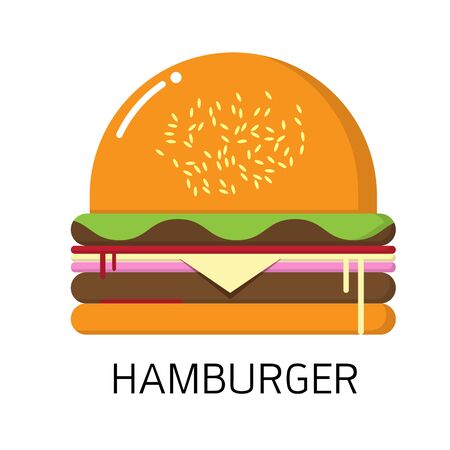 delicious hamburger fast food icon vector illustration designのイラスト素材