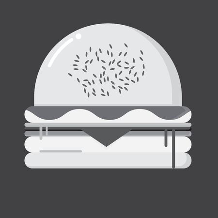 delicious hamburger fast food icon vector illustration designのイラスト素材