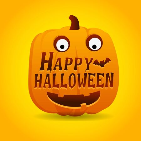 pumpkin rock n roll style halloween greeting card with text. Happy halloween rock concert poster design template or greeting cardのイラスト素材