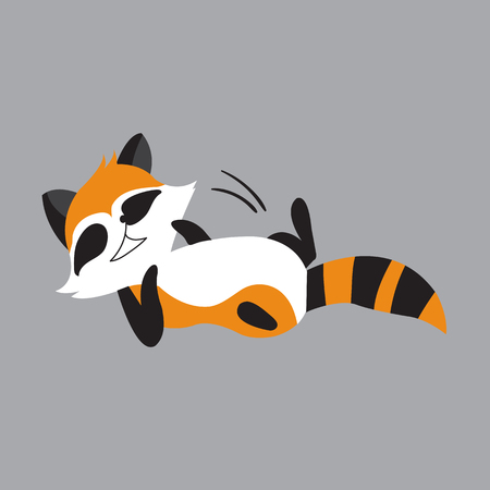 raccoon animal cute little cartoon. Colorful and flat design. Vector illustrationのイラスト素材