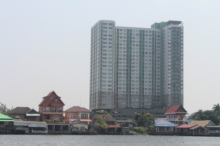 White tower and blue skyの写真素材