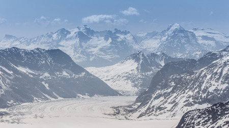 Aletsch Glacier landscape in the Jungfraujoch, Alps, Switzerlandの写真素材