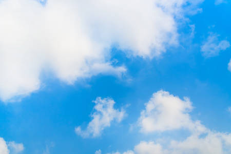 natural blue sky background with white cloudsの写真素材