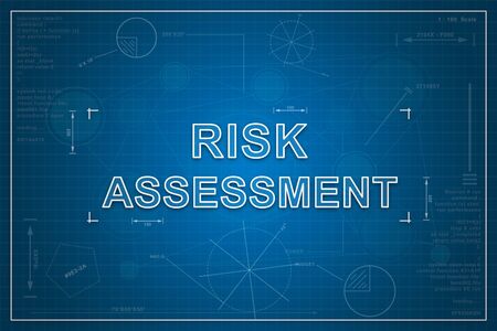risk assessment on paper blueprint background, business conceptの写真素材