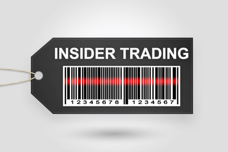 insider trading price tag with barcode and grey radial gradient backgroundの写真素材