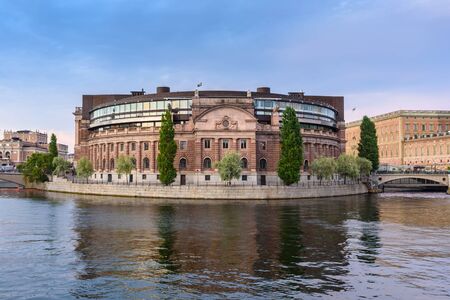 view of Parliament building, Stockholm, Sweden, selective focusの写真素材