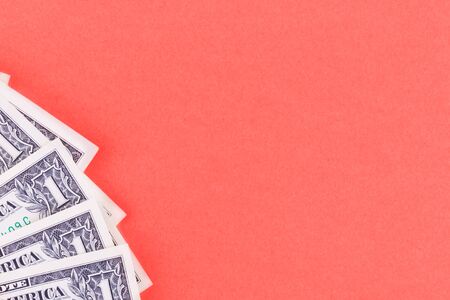 One dollar against the color of the year. Place for an inscription.の写真素材