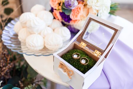 Delicate classic wedding bouquet of violet roses for the bride. Wedding flowers.