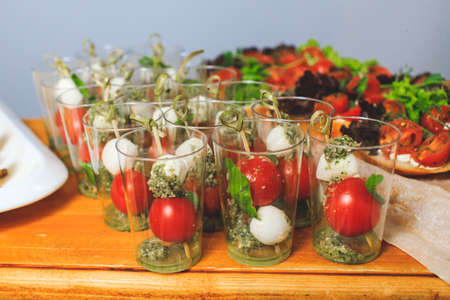 Catering service. Snacks for guests on the table.の写真素材