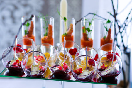 Delicious snacks at the banquet. Catering on banquet.の写真素材