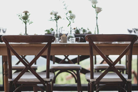 Boho wedding chair with eco decor for guests.